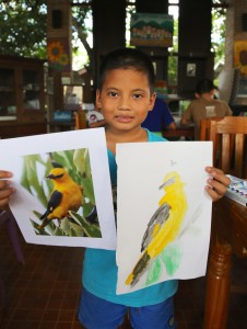 Tilawat with his canary watercolor
