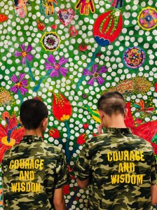 Courage and Wisdom boys in front of their mural in Kutahya, Turkey 2019