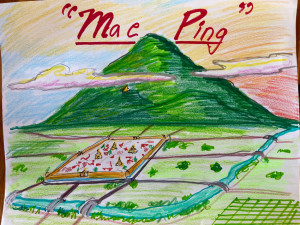 The initial sketch for our Mae Ping Creative Art workshop and Mural by Timothy Lomas