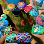 Painted River Stones by the students